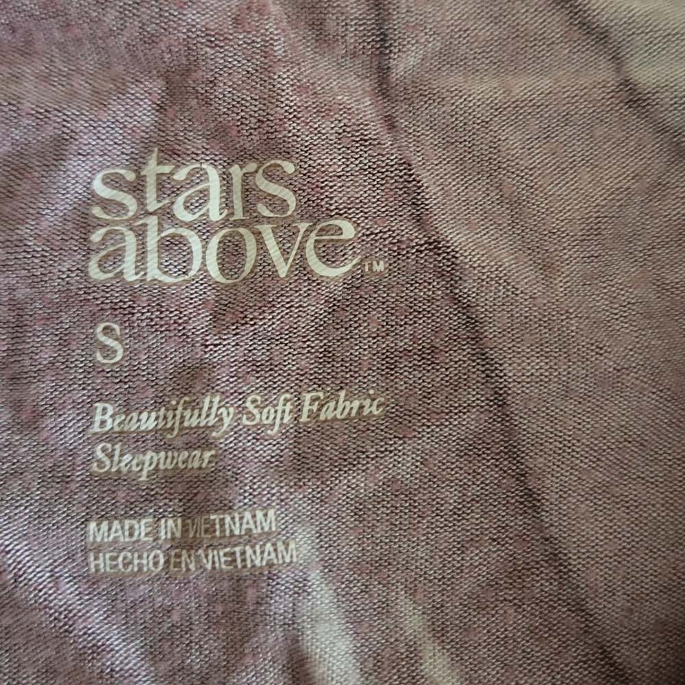 Stars Above Soft Sleepwear Set Shorts Button Up Super Soft Pink Lavender - Picture 7 of 7